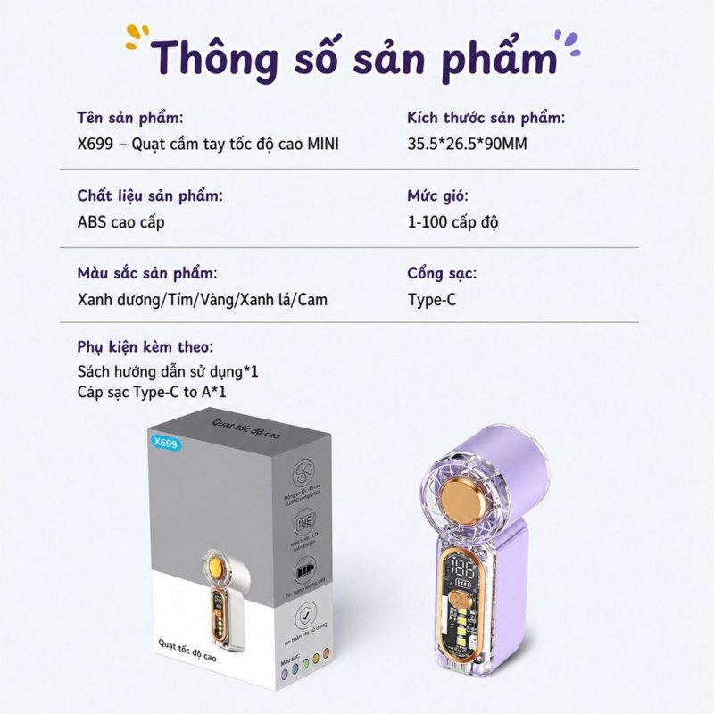 Quạt cầm tay mini X699