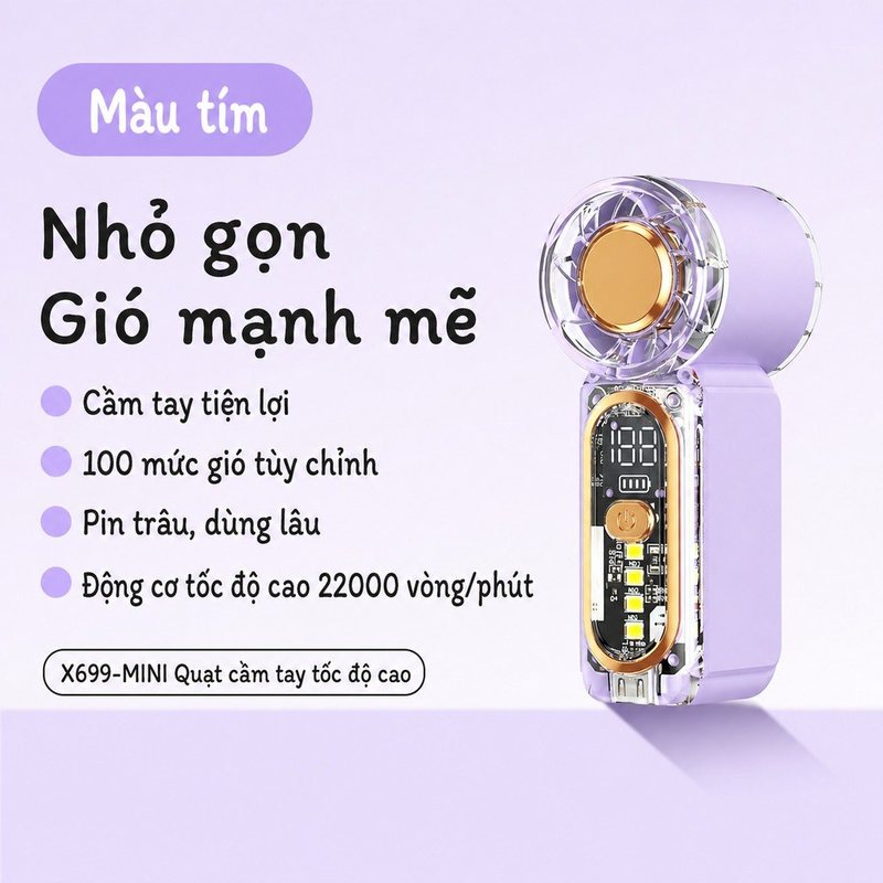 Quạt cầm tay mini X699 - Tím