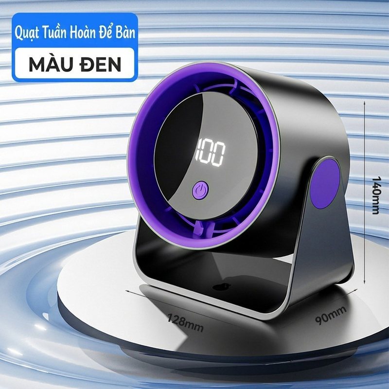 Quạt kẹp bàn mini sạc USB 3 tốc độ gió mạnh êm ái FS-22 - Đen