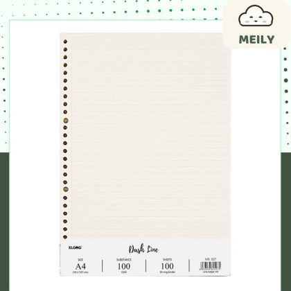 Ruột giấy sổ còng A4 100 tờ kẻ ngang caro nét đứt 100gsm Klong 30 lỗ refill MS