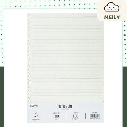 Ruột Giấy Sổ Còng A4 30 Lỗ InviDot Line Klong MS 820