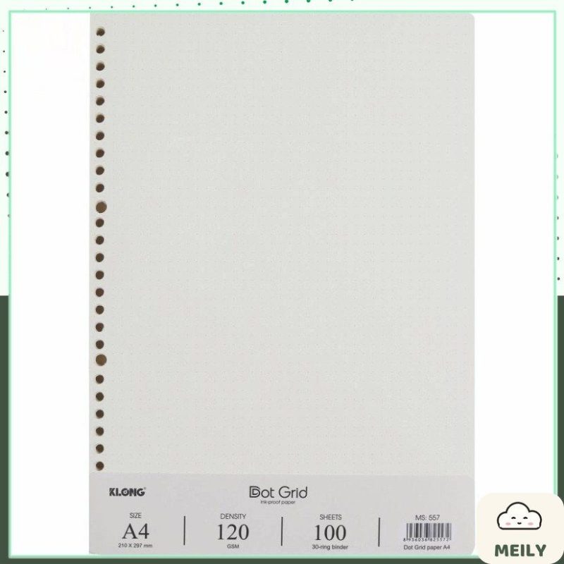 Ruột sổ còng A4 gồm 100 tờ caro/dotgrid định lượng cao MS 556