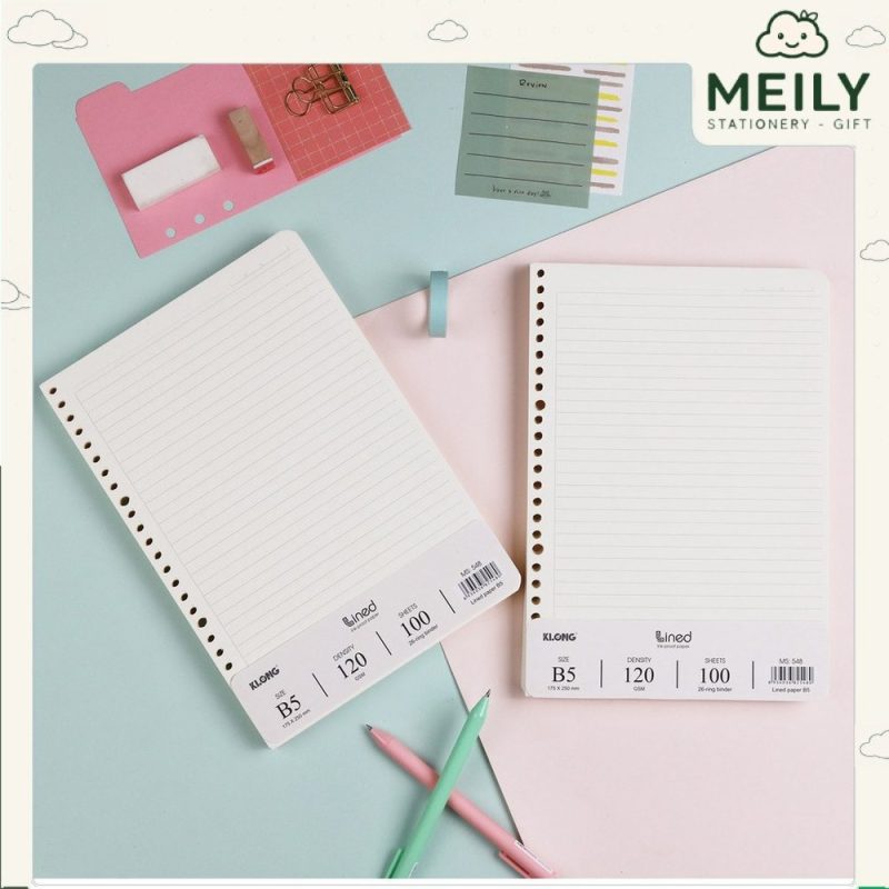 Ruột sổ còng Klong A5, B5, A4 caro, kẻ ngang, dot grid refill
