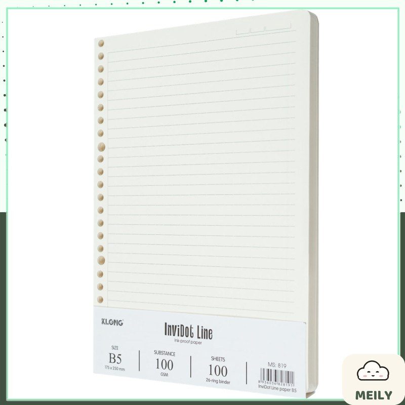 Ruột Sổ Còng KLONG B5 26 Chấu 100 Tờ InviDot Line MS 819