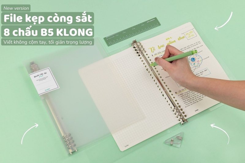 Ruột Sổ Còng KLONG B5 26 Chấu 100 Tờ InviDot Line MS 819 - File còng sắt B5 Klong-MS549-26 chấu-NN [KM]