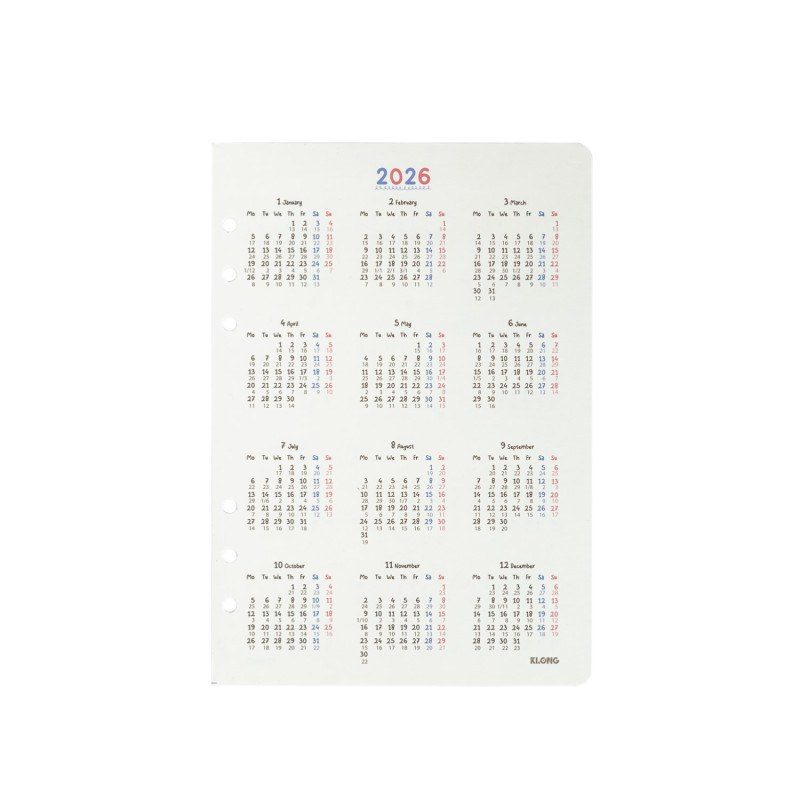 Ruột sổ kế hoạch Paper Planner Klong A5 96 trang 120gsm MS 963