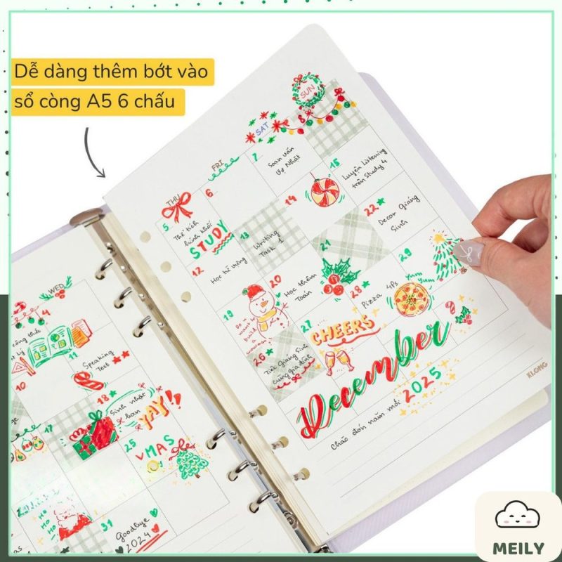 Ruột sổ kế hoạch Paper Planner Klong A5 96 trang 120gsm MS 963