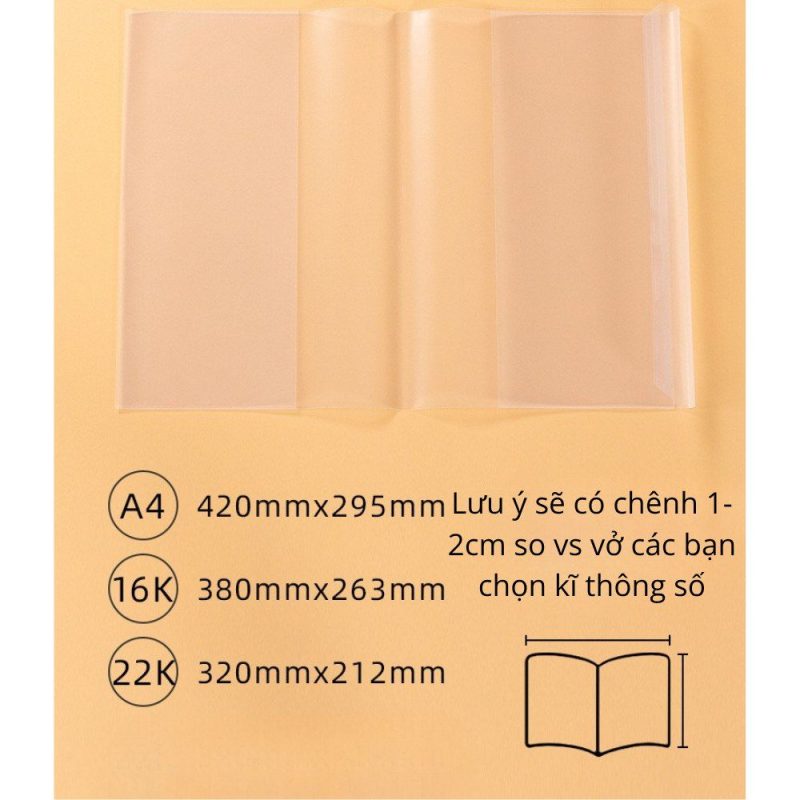 Set 10 bọc vở bao tập trong suốt K166