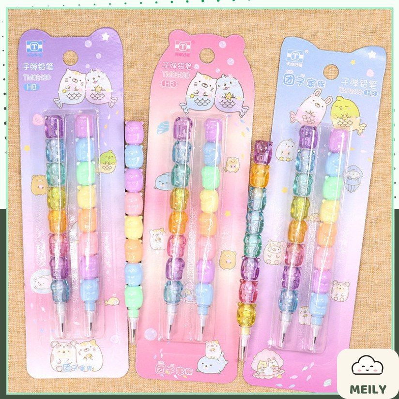 Set 2 bút chì khúc ngòi HB hình thiết kế mẫu động vật cute B113