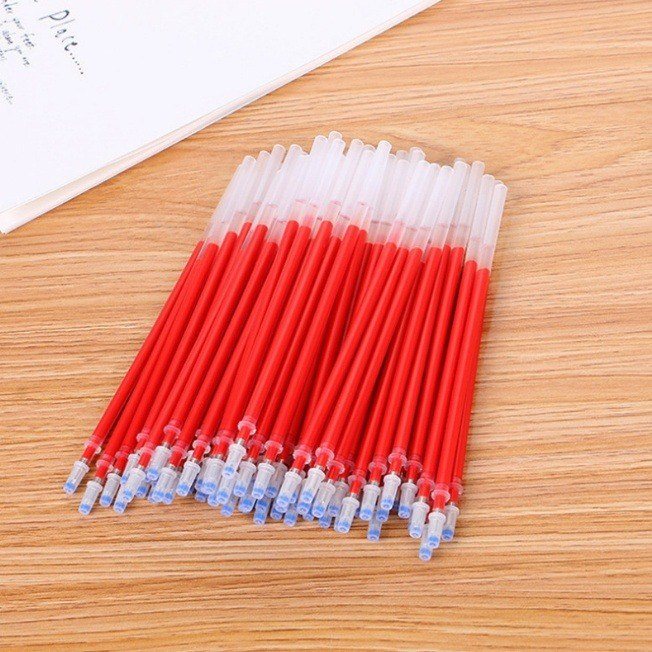 Set 20 bút gel ngòi kim nét 0.5mm mực đen B88 - Ruột bút mực đỏ B88R