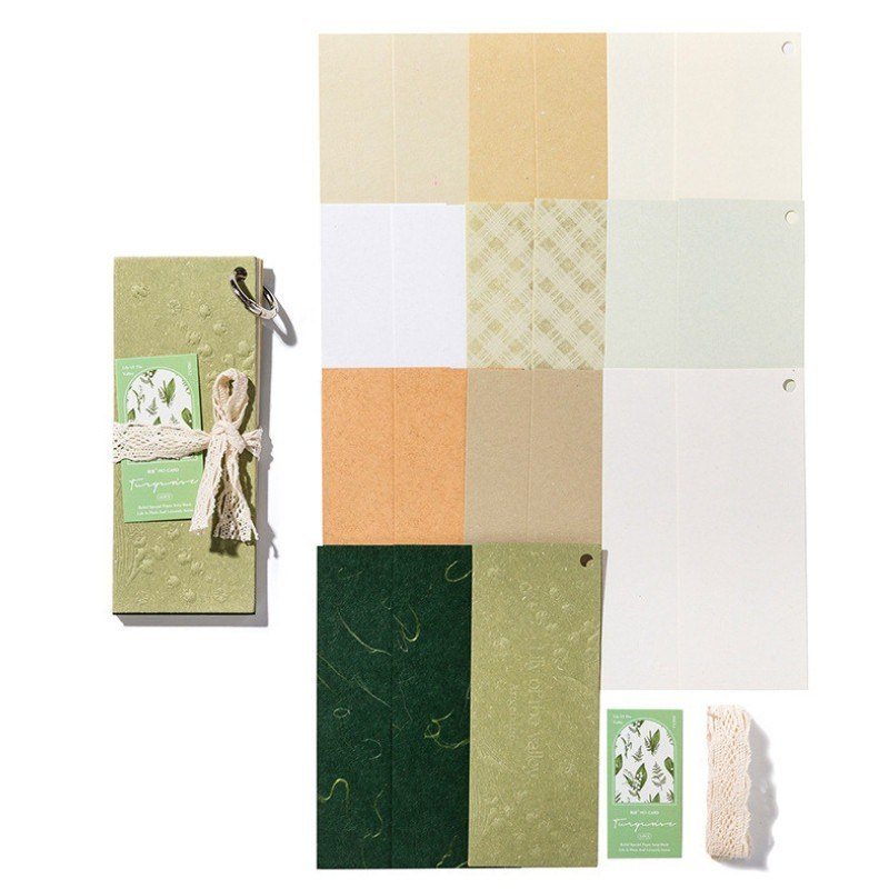 Set 21 tờ giấy sổ thư bưu thiếp dập nổi STI72 - Xanh lá