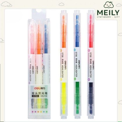 Set 3/6 bút highlight 2 đầu đánh dấu màu Pastel