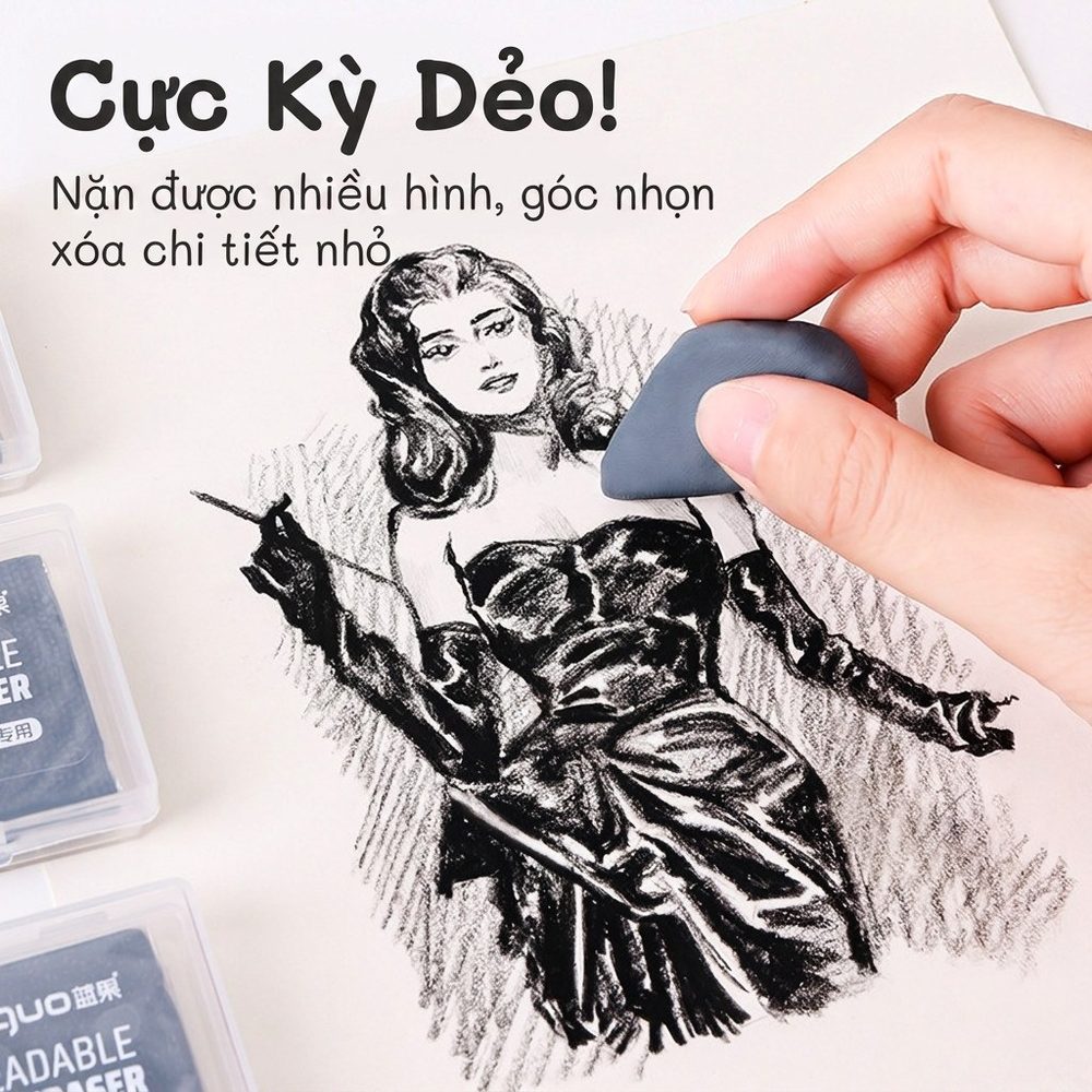 Set 3 tẩy đất sét Languo kèm hộp nhựa K231