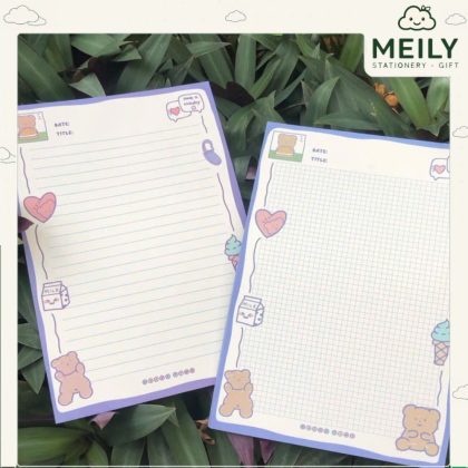 Set 30 tờ giấy viết từ mới kẻ ngang và caro S61