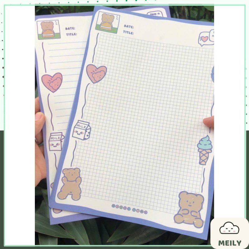 Set 30 tờ giấy viết từ mới kẻ ngang và caro S61