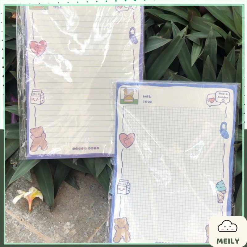 Set 30 tờ giấy viết từ mới kẻ ngang và caro S61