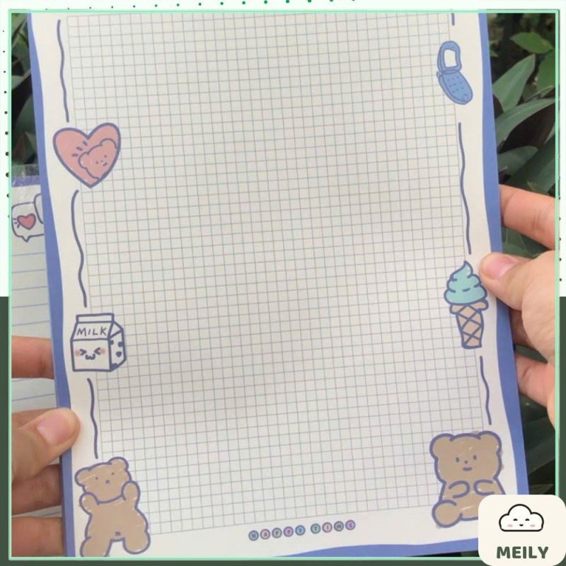 Set 30 tờ giấy viết từ mới kẻ ngang và caro S61