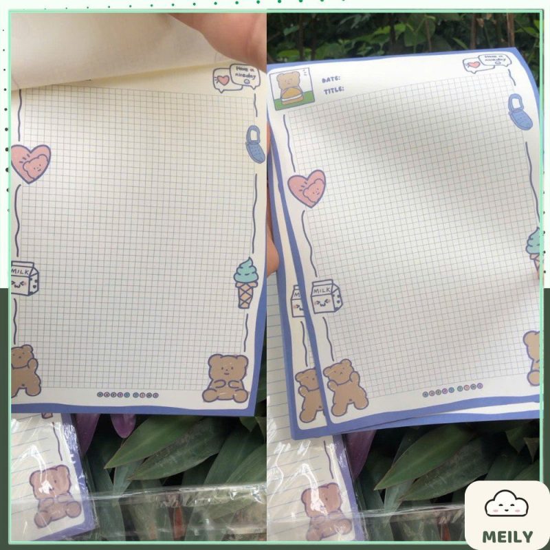 Set 30 tờ giấy viết từ mới kẻ ngang và caro S61