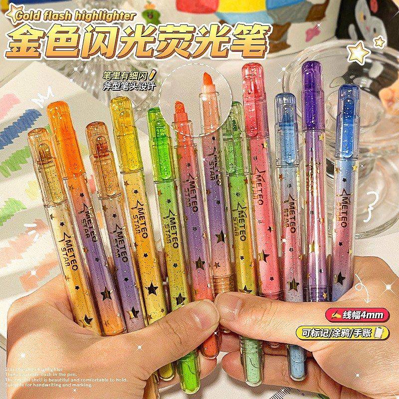 Set 4 bút highlight lấp lánh HI23
