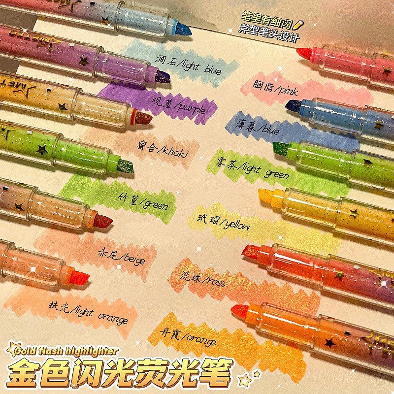 Set 4 bút highlight lấp lánh HI23