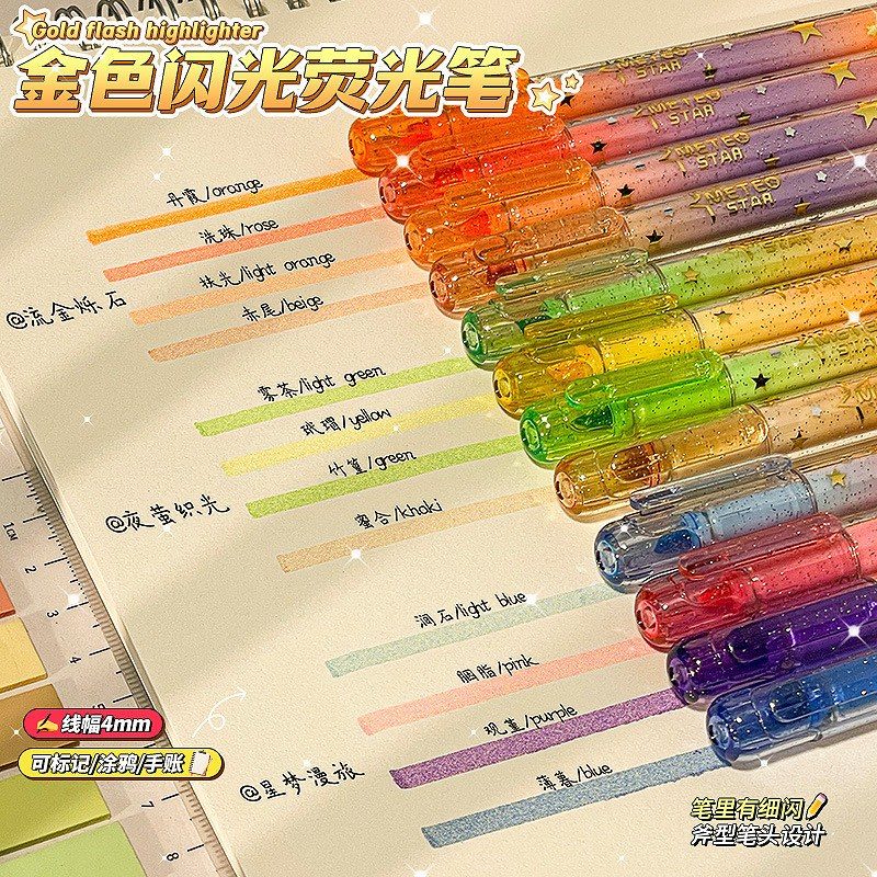 Set 4 bút highlight lấp lánh HI23