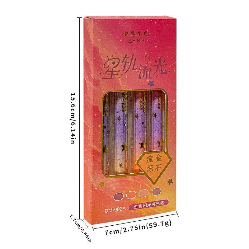 Set 4 bút highlight lấp lánh HI23