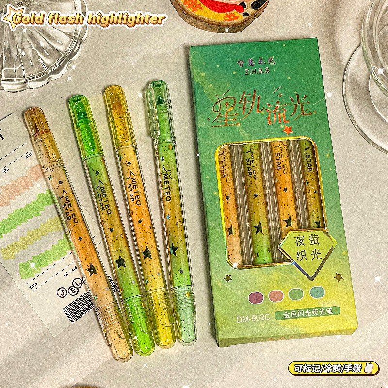 Set 4 bút highlight lấp lánh HI23