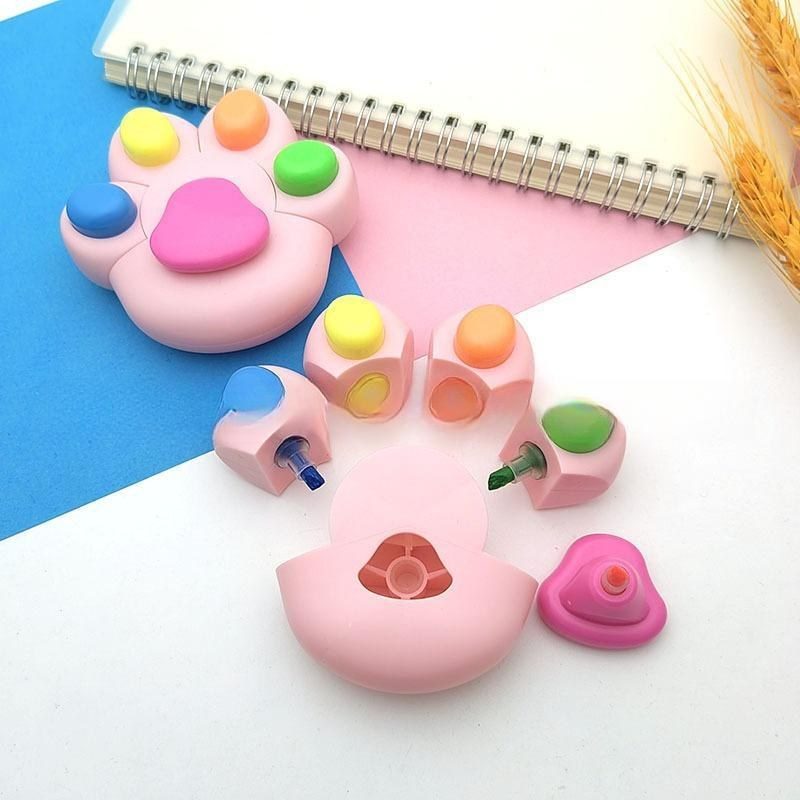 Set 4 bút highlight mini chân mèo HI20