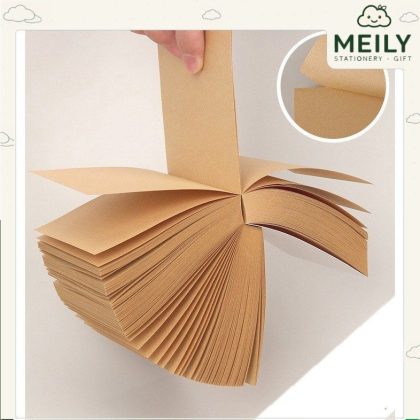 Set 400 tờ note giấy ghi chú màu kraft trơn tiện lợi đơn giản ghi chép trang trí