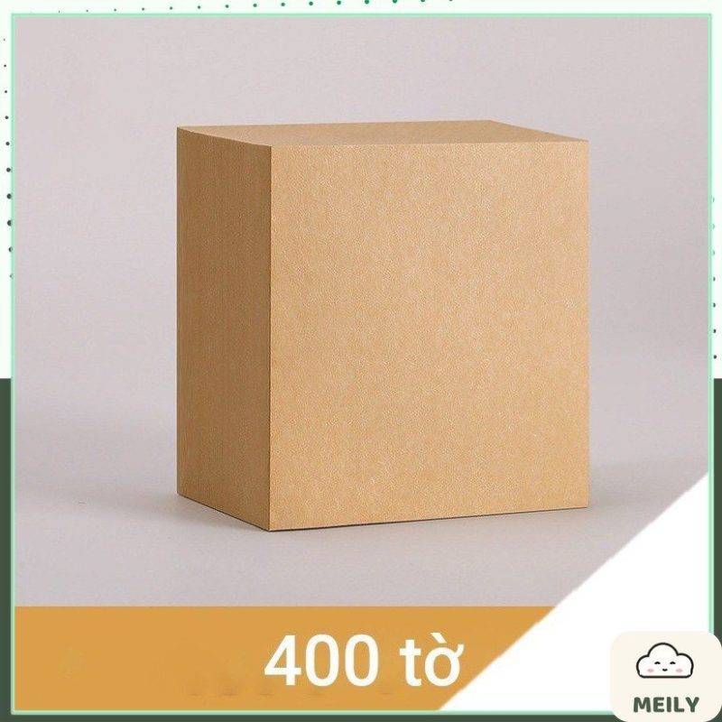Set 400 tờ giấy note màu kraft trơn ghi chép đơn giản