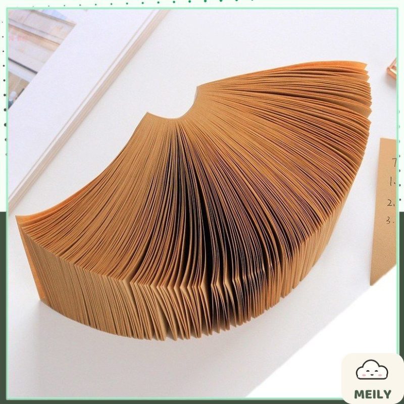 Set 400 tờ giấy note màu kraft trơn ghi chép đơn giản