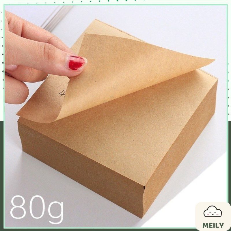 Set 400 tờ giấy note màu kraft trơn ghi chép đơn giản