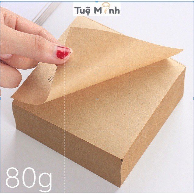 Set 400 tờ giấy note màu kraft trơn ghi chép đơn giản - không dính