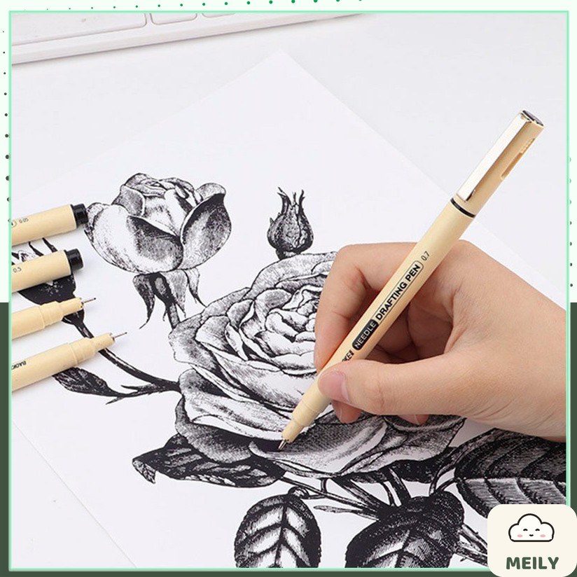 Set 5 bút đi nét màu mực đen B108