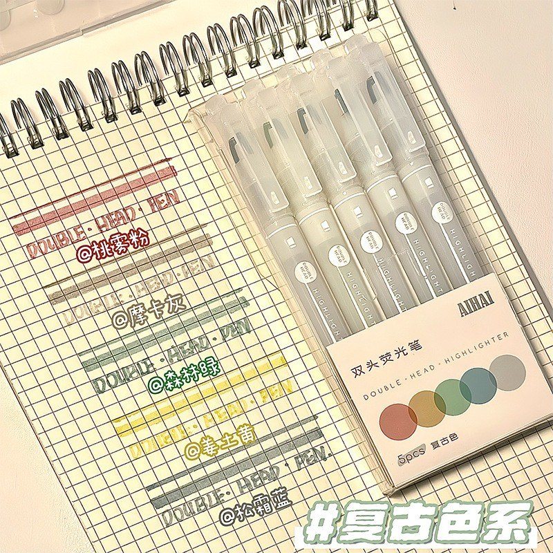 Set 5 bút highlight phong cách Nhật HI22 - Cổ Điển