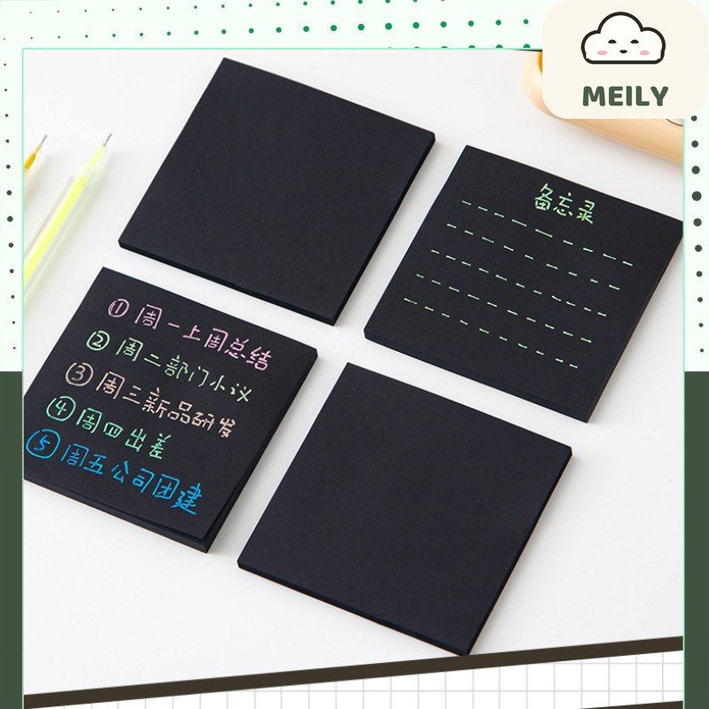Set 50 tờ note giấy đen viết NO48