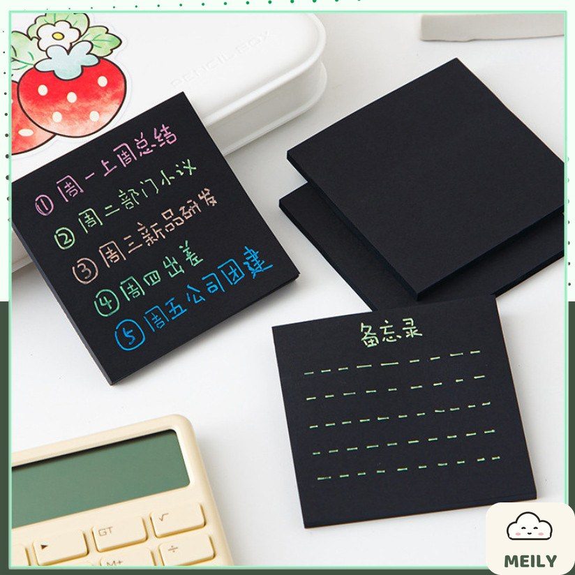 Set 50 tờ note giấy đen viết NO48