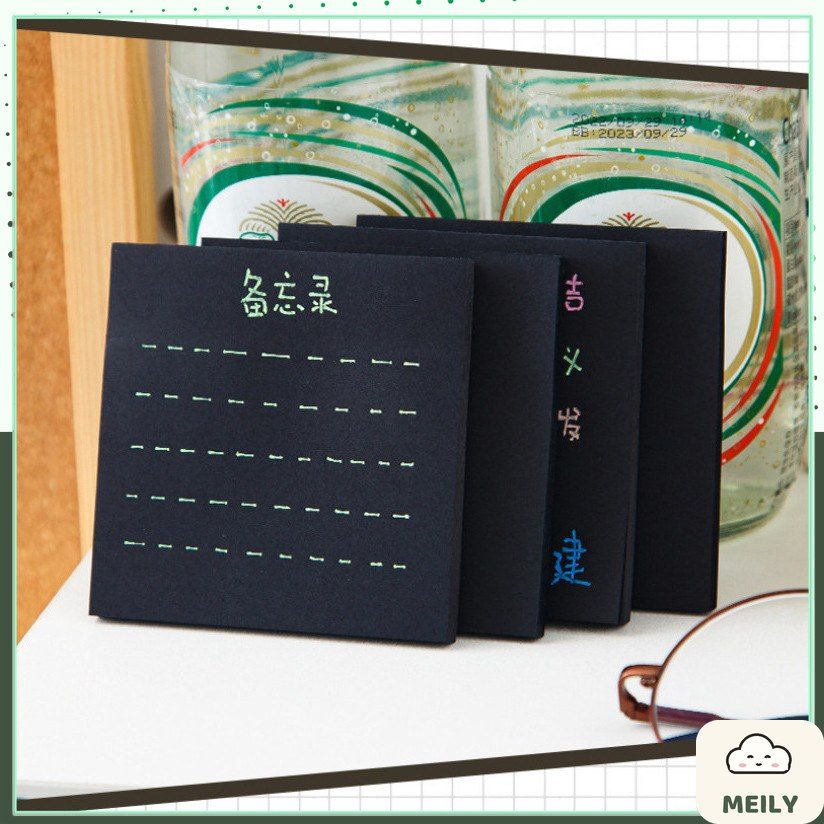 Set 50 tờ note giấy đen viết NO48