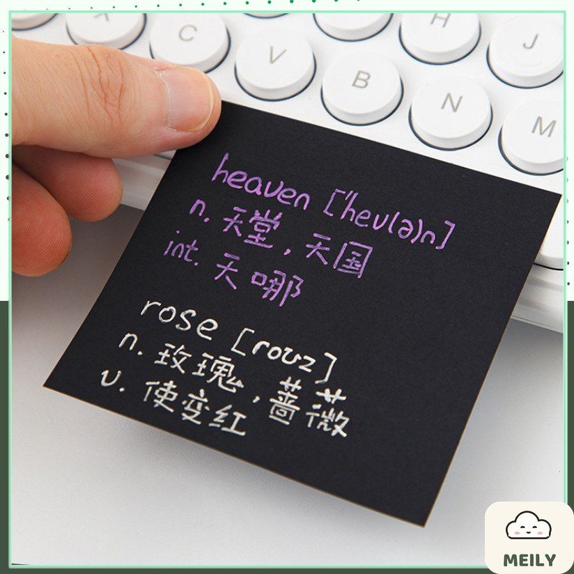 Set 50 tờ note giấy đen viết NO48