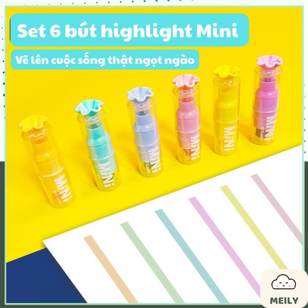 Set 6 Bút Dạ Quang Hình Kẹo Ngọt B173