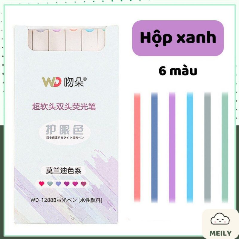 Set 6 bút highlight 2 đầu Light Color HI06