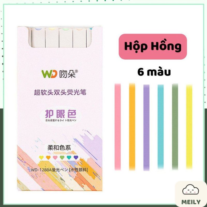 Set 6 bút highlight 2 đầu Light Color HI06