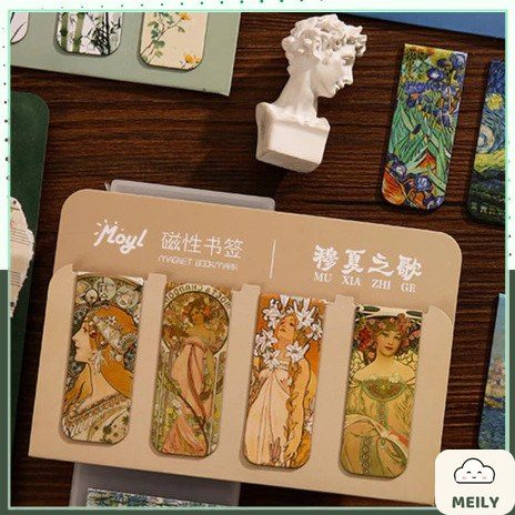 Set 6 bookmark nam châm hình mèo đen đánh dấu sách NO55