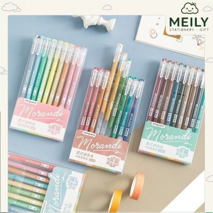 Set 9 bút mực gel Morandi nét 0.5mm - bút viết học sinh