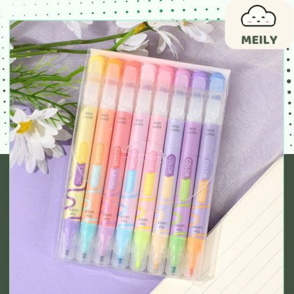 Set bút dạ quang hiệu ứng nhiều lớp không lem màu B126