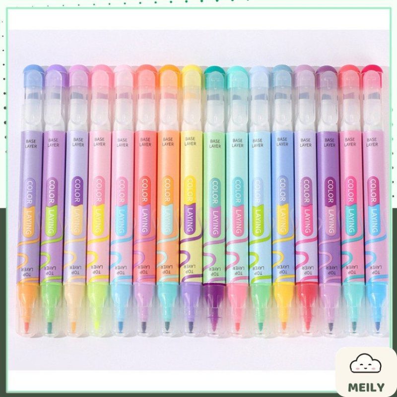 Set bút dạ quang hiệu ứng nhiều lớp không lem màu B126