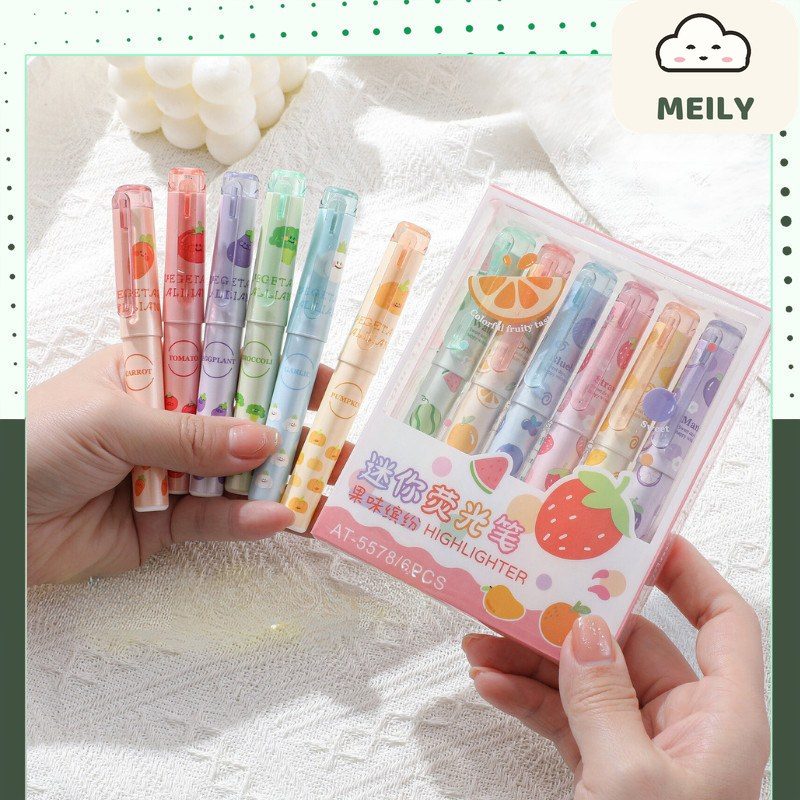 Set bút highlight hoa quả, rau củ dễ thương HI17