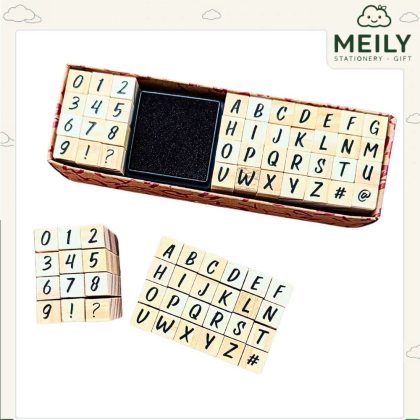 Set con dấu gỗ chữ cái và số K12