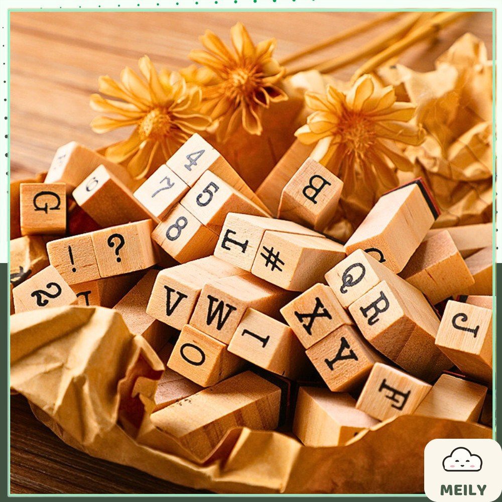 Set con dấu gỗ chữ cái và số K12
