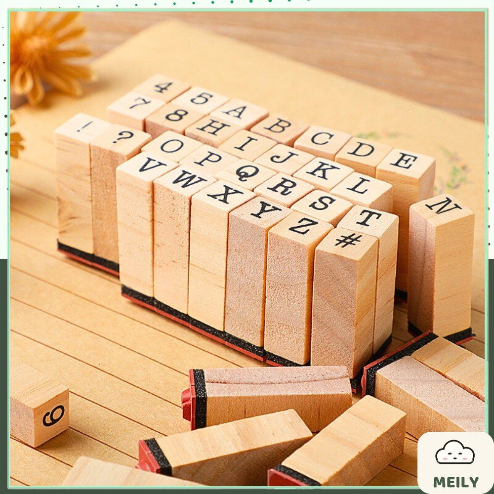 Set con dấu gỗ chữ cái và số K12